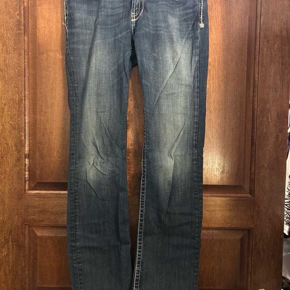 BKE Women's Straight Leg Jeans - Dark Blue